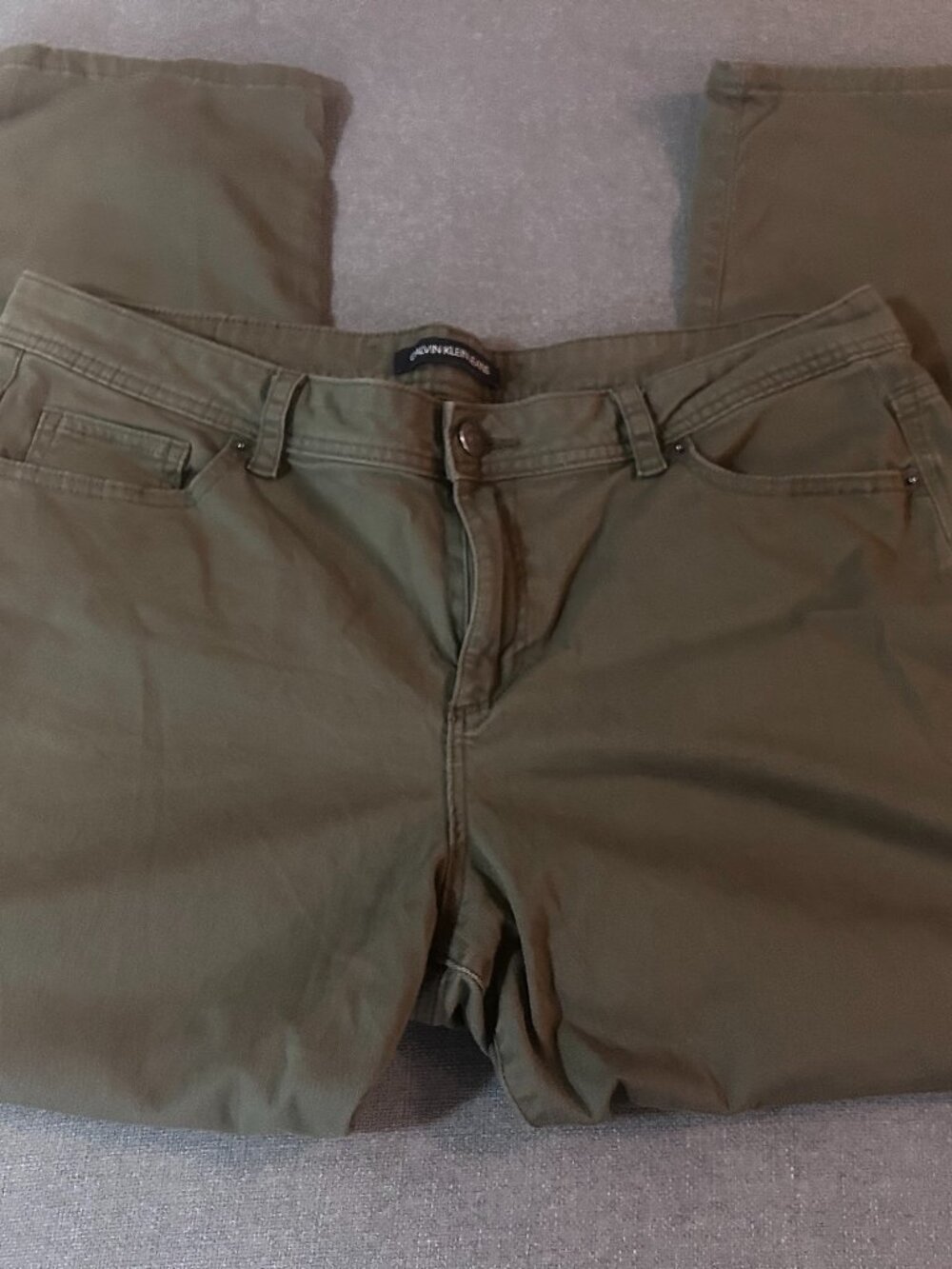 Calvin Klein Jeans straight-leg olive green 16